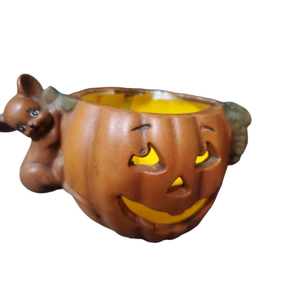Ceramic pumpkin candle holder